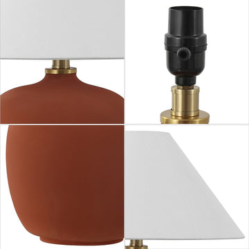 Delphi 18.25" Minimalist Scandinavian Resin/Iron LED Table Lamp - JONATHAN Y